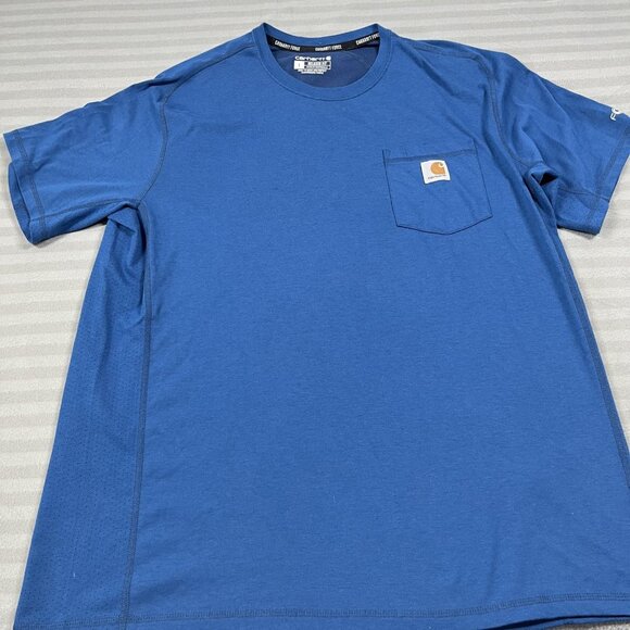 Carhartt Other - Carhartt Force Shirt Mens Large Blue Relaxed Fit Pocket Short Sleeve 104616
